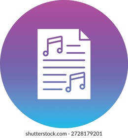 Ícone de vetor de pontuação de música. Pode ser usado para impressão, aplicativos móveis e da Web.
