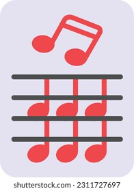 Music Score Vector Icon Flat Style