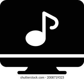 music screen vector glyph flat icon