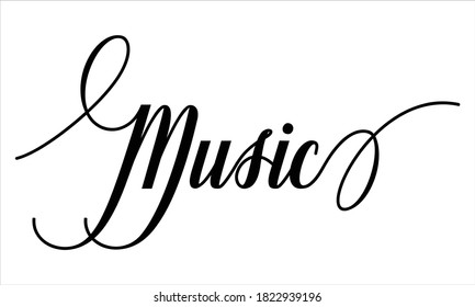 Music Script Cursive Calligraphy Typography Black Stock Vector (Royalty ...