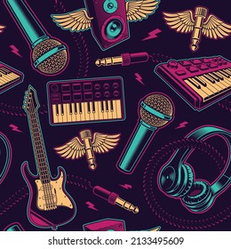 Music seamless background, this design can be used as wallpapers or as a print for fabrics
