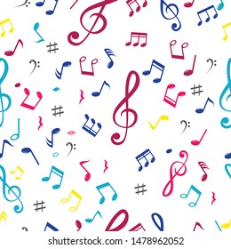 Music seamless background wallpeper vector illustration