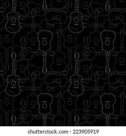 Music seamless patter with guitars vector illustration