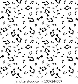 Music seamless pattern background vector illustration for your design. Vector seamless pattern musical notes - Vector