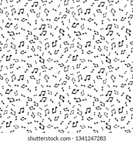 Music seamless pattern background vector illustration for your design. Vector seamless pattern musical notes - Vector
