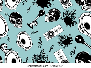  music seamless pattern background in vector