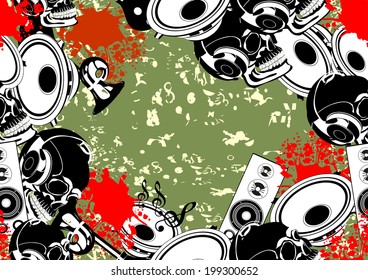 music seamless pattern background in vector