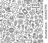 music seamless pattern with icons