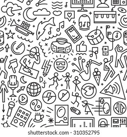 Music Seamless Pattern With Icons