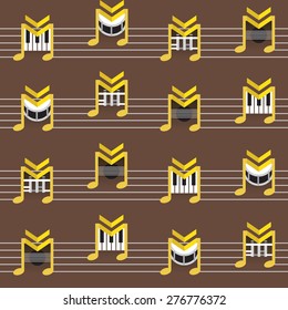 Music seamless pattern in several colors
