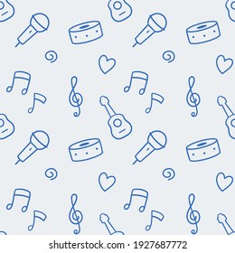 Music seamless pattern. Vector illustration