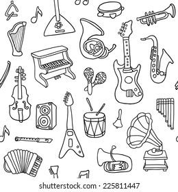 Music seamless pattern. Vector Illustration