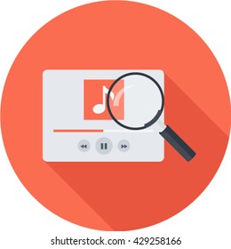 Music Search Flat Long Shadow Icon