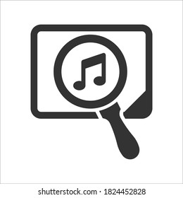 Music search icon, vector graphics