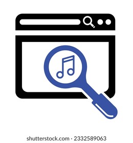 Music Search Icon, Vector Graphics