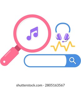 Music Search Interface, music player illustration