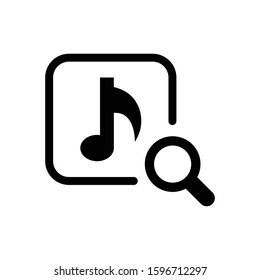 Music search vector icon. Editable symbol illustration.
