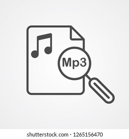 Music search vector icon sign symbol