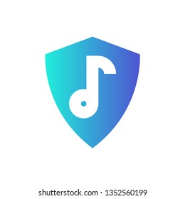 Music security icon - Protection music sign - sound lock