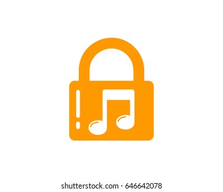 Music Security Lock Icon Logo Design Element