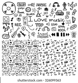 Music set design seamless pattern background