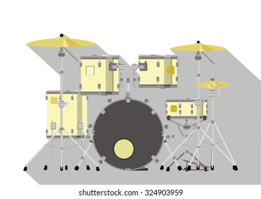 music set . flat graphic drum set symbol