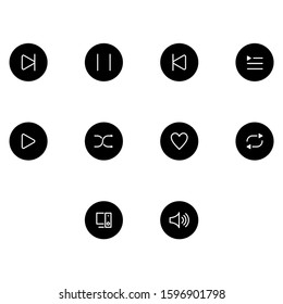 Music set icon flat design template
