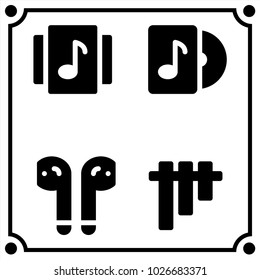 music set icon vector