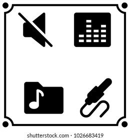 music set icon vector