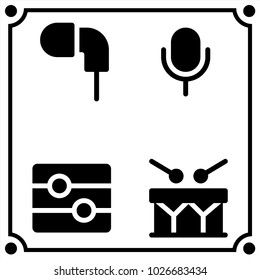 music set icon vector