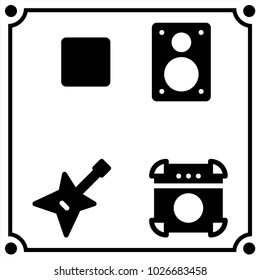 music set icon vector