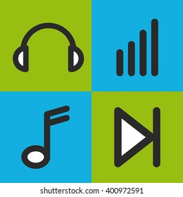 music set icons design 