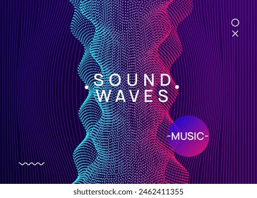 Music Set. Nightclub Beat Illustration. Trance Vector. Dance Design. Party Electro Template. Pink Sound Flyer. Green Discotheque Banner. Violet Music Set