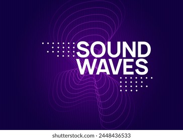 Music Set. Pink Dance Event. Sound Background. Soundwave Radio Invitation. Blue Dj Banner. Electro Vector. Edm Trance Element. Violet Music Set