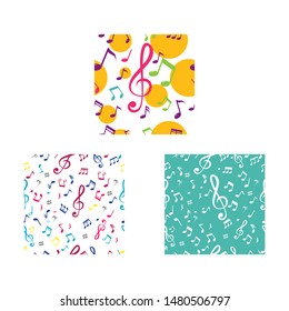 Music set seamless background wallpeper vector illustration
