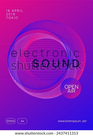 Music Set. Trance Invite. Pink Dance Banner. Edm Event. Green Fest Background. Electronic Beat Illustration. Techno Electro Template. Blue Music Set