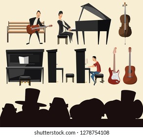 music set vector illustration 