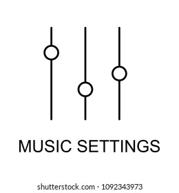 music settings icon. Element of simple music icon for mobile concept and web apps. Thin line music settings icon can be used for web and mobile on white background