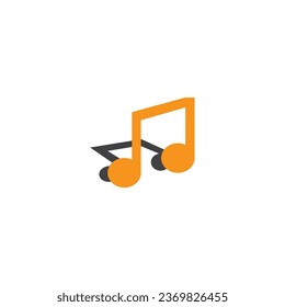 music shadow logo template illustration notes vector