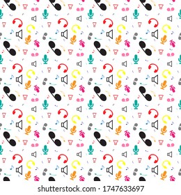 Music shapes pattern vector illustration