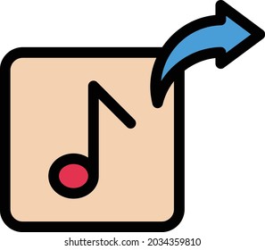 music share vector line colour icon