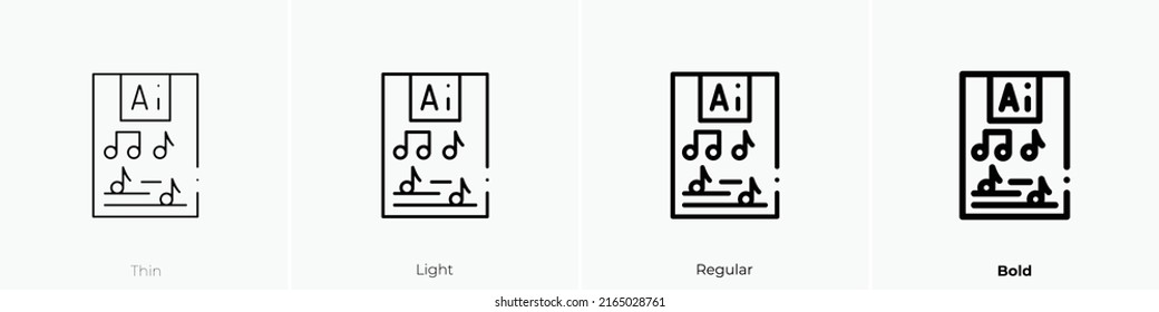 music sheet icon. Linear style sign isolated on white background. Vector illustration.