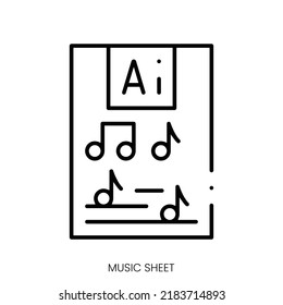 music sheet icon. Linear style sign isolated on white background. Vector illustration