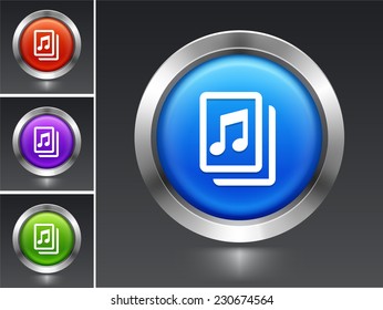 Music Sheet on Blue Round Button