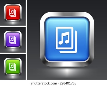 Music Sheet on Blue Square Button