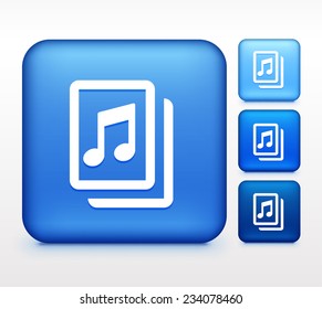 Music Sheet on Blue Square Button