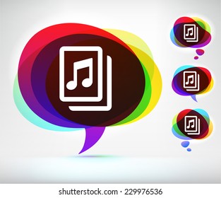 Music Sheet on Multi Color Speech Bubble