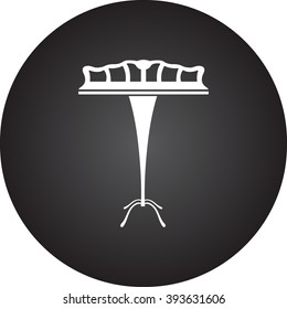 Music sheet stand simple icon on round  background