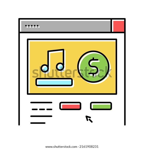 music shop department color\
icon vector. music shop department sign. isolated symbol\
illustration