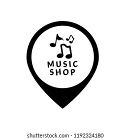 music shop icon and map pointer
